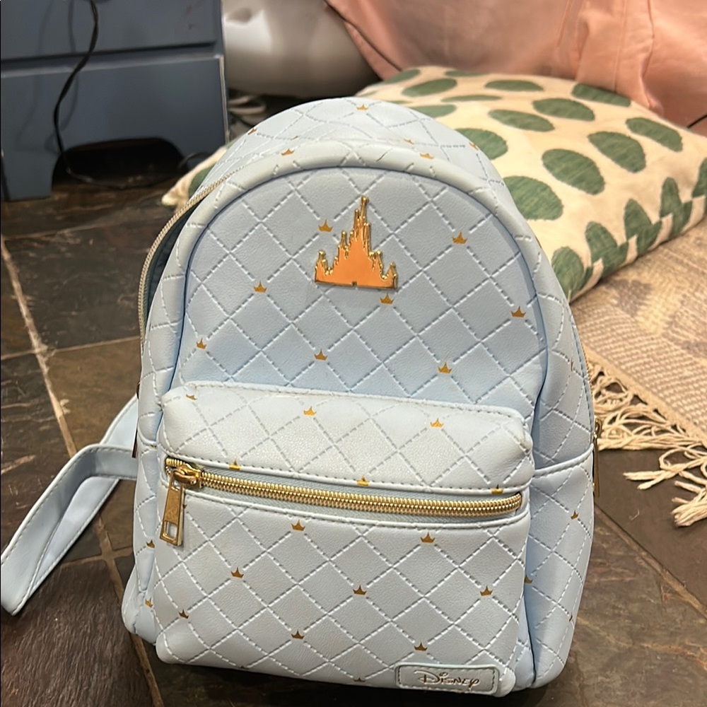 Disney Quilted Light Blue Bag with Gold Details